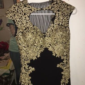 Black and gold dress